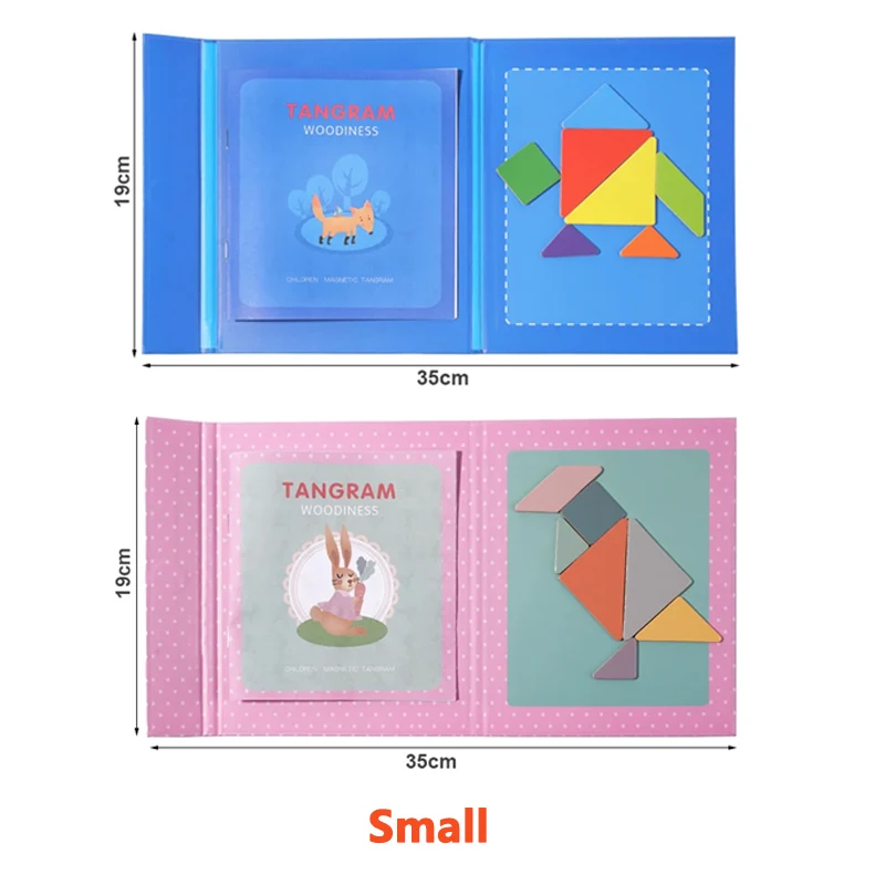 Drewniany Tangram magnetyczny - układanka Montessori Nb150c6 1set(small)