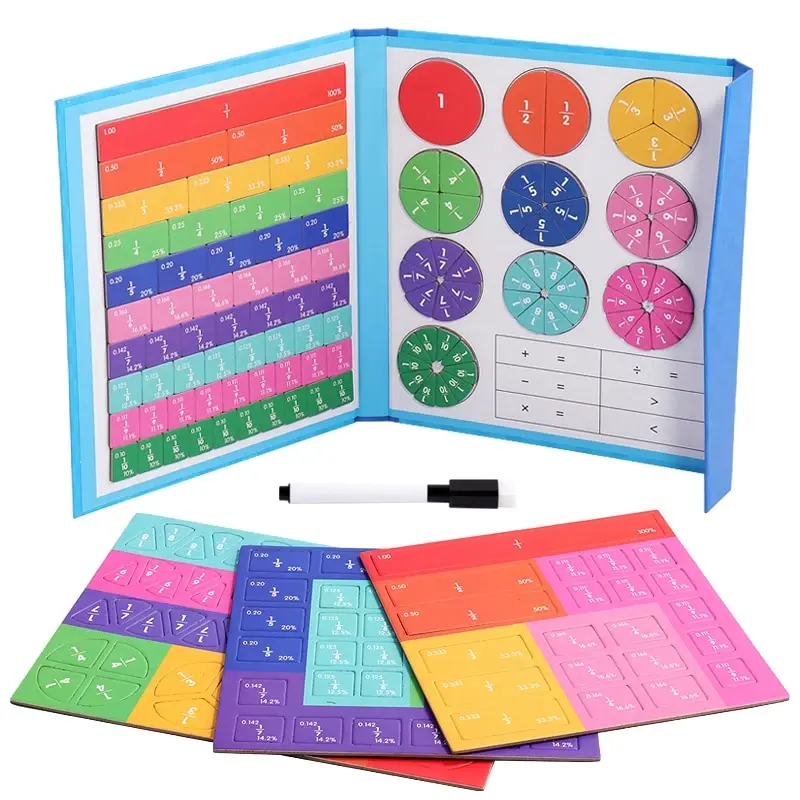 Drewniany Tangram magnetyczny - układanka Montessori Nb155c5 fraction