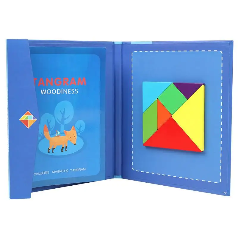 Drewniany Tangram magnetyczny - układanka Montessori Nb170c1