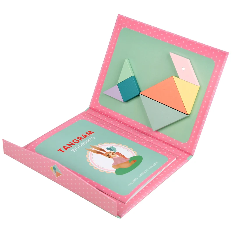Drewniany Tangram magnetyczny - układanka Montessori Nb170c2