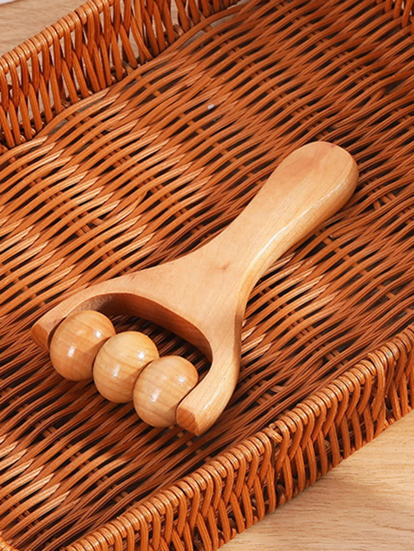 Drewniany wałek do masażu ciała, twarzy i karku Mahogany1