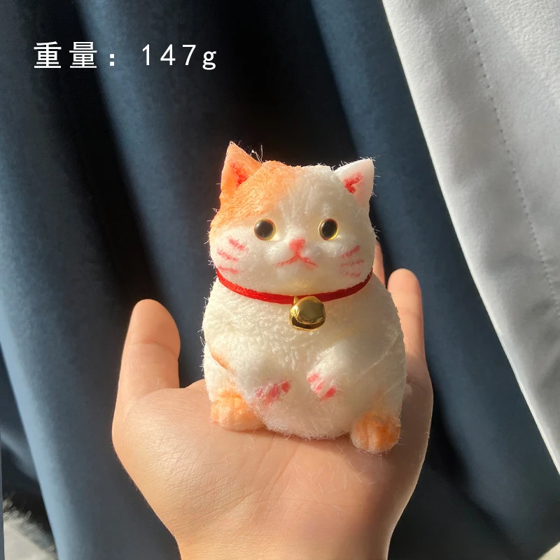 Duży puszysty gniotek kot Taba squishy silikonowy Ciemny szary