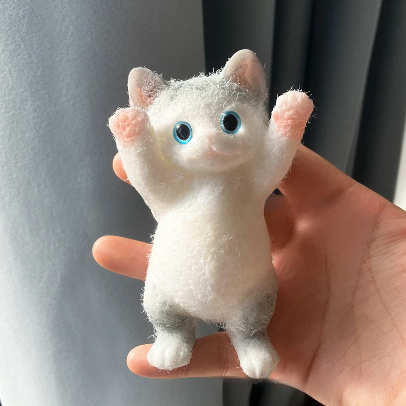Duży puszysty gniotek kot Taba squishy silikonowy Mięta