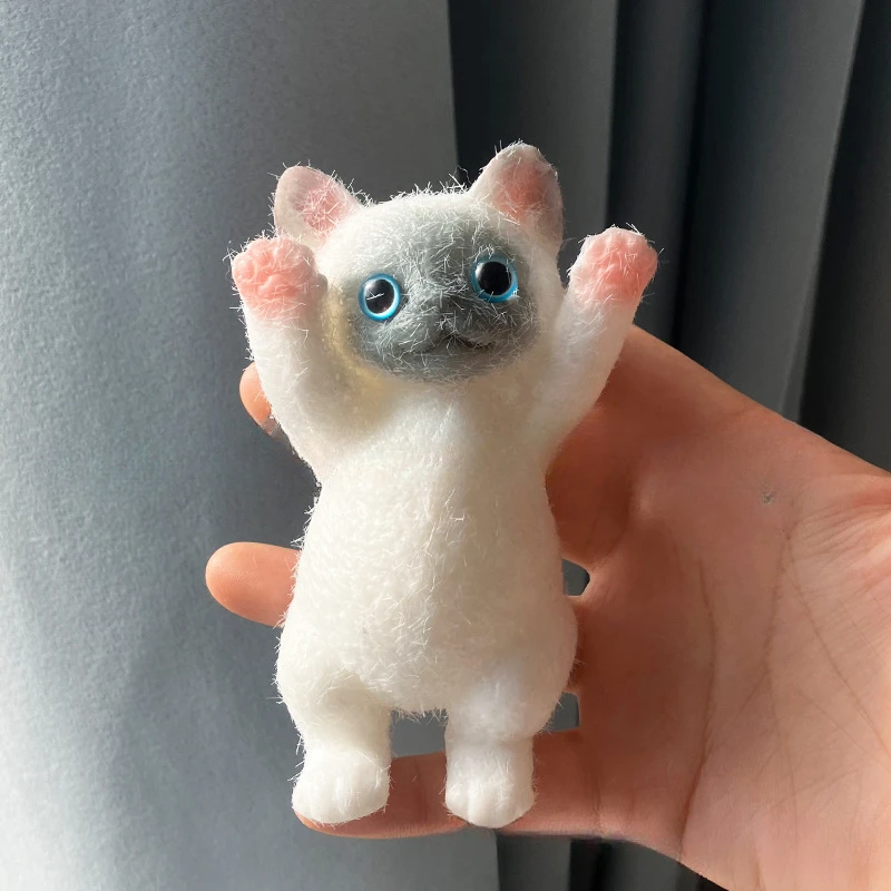 Duży puszysty gniotek kot Taba squishy silikonowy Szampan