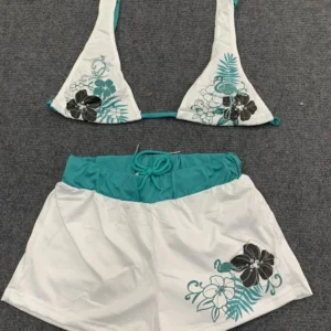 Dwuczęściowe bikini z kwiatowym wzorem na lato Brązowy