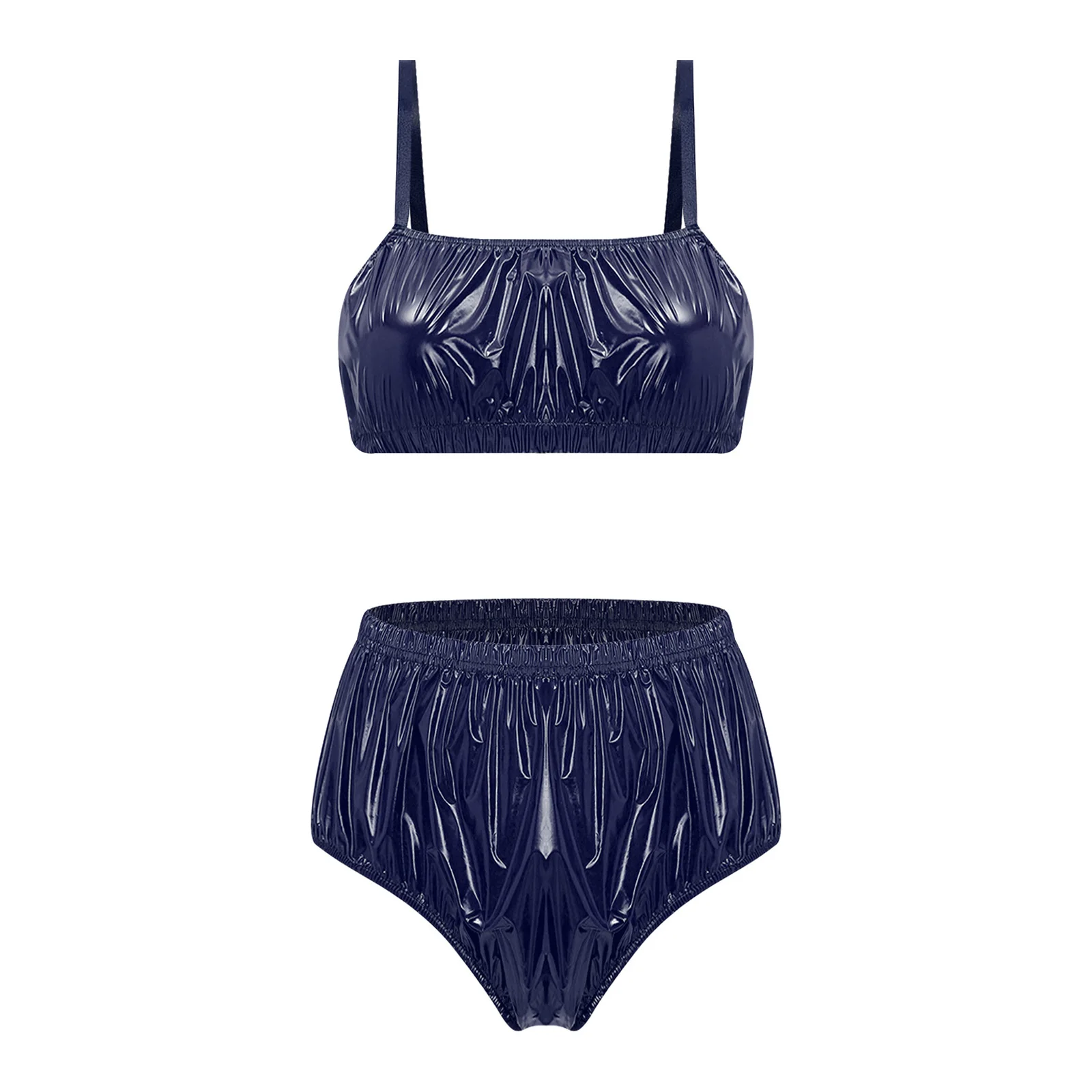 Dwuczęściowy strój kąpielowy bikini bez fiszbinów Niebieski