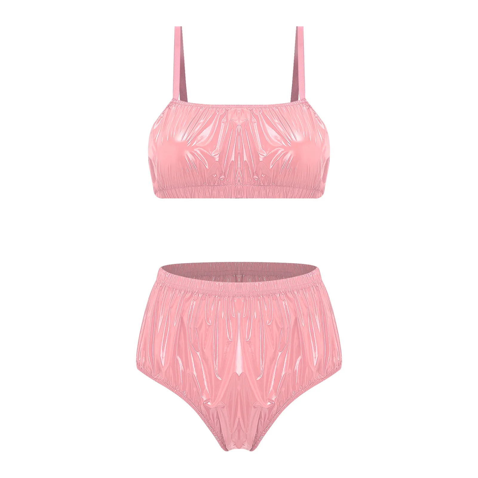 Dwuczęściowy strój kąpielowy bikini bez fiszbinów Różowy