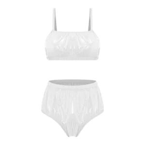 Dwuczęściowy strój kąpielowy bikini bez fiszbinów Biały