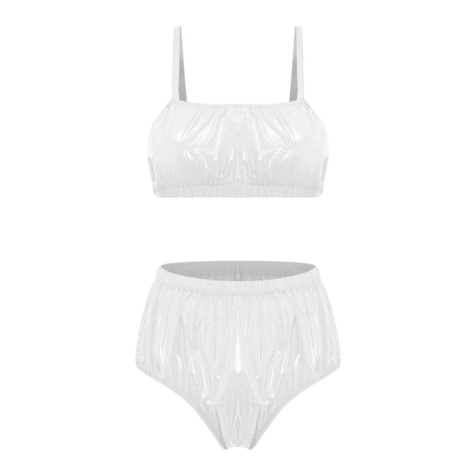Dwuczęściowy strój kąpielowy bikini bez fiszbinów Biały