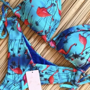 Dwuczęściowy strój kąpielowy bikini z nadrukiem Huolieniao