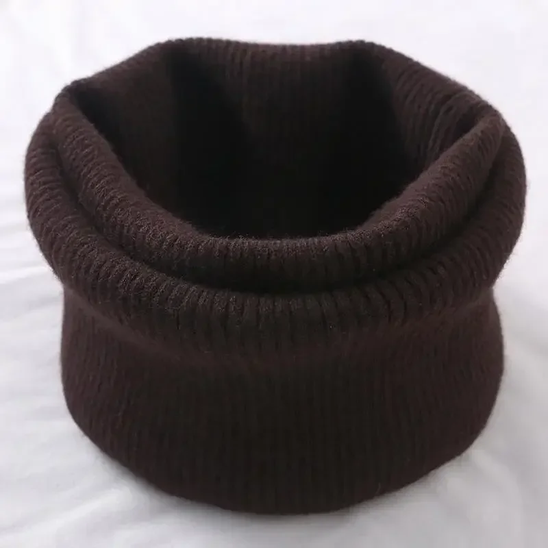 Dzianinowy komin unisex z wełny – solidny kolor na co dzień Khaki