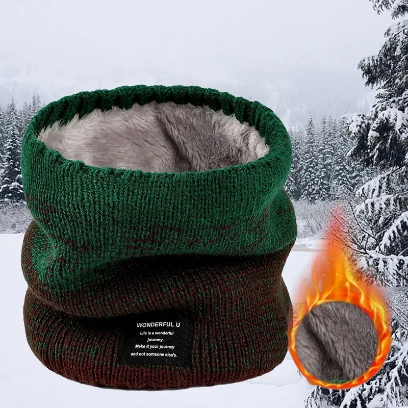Dzianinowy polarowy ocieplacz na szyję – zimowy komin unisex Biały