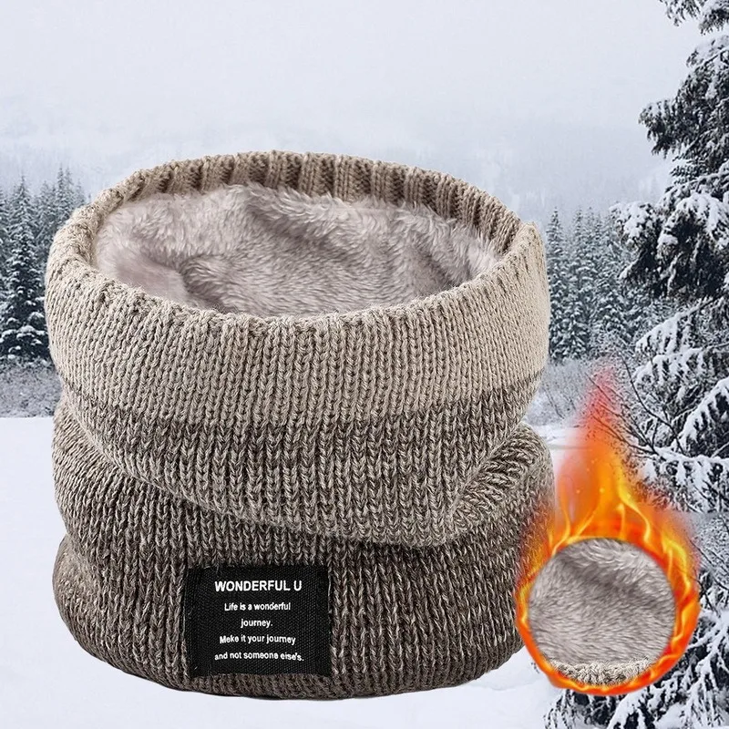 Dzianinowy polarowy ocieplacz na szyję – zimowy komin unisex Czarny