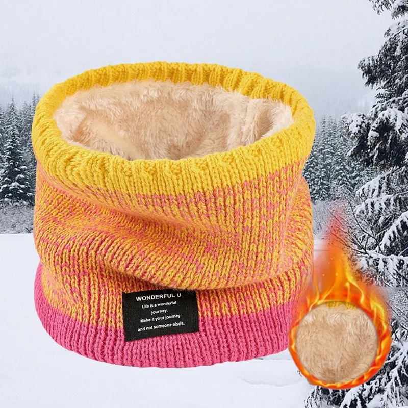 Dzianinowy polarowy ocieplacz na szyję – zimowy komin unisex Fioletowy