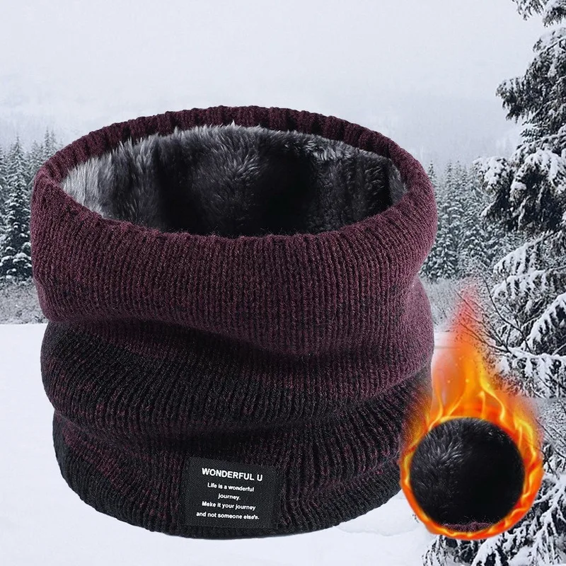 Dzianinowy polarowy ocieplacz na szyję – zimowy komin unisex Różowy