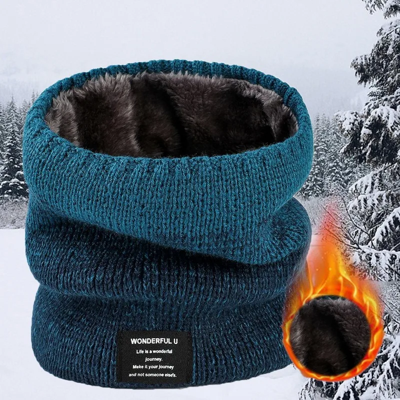Dzianinowy polarowy ocieplacz na szyję – zimowy komin unisex Szary