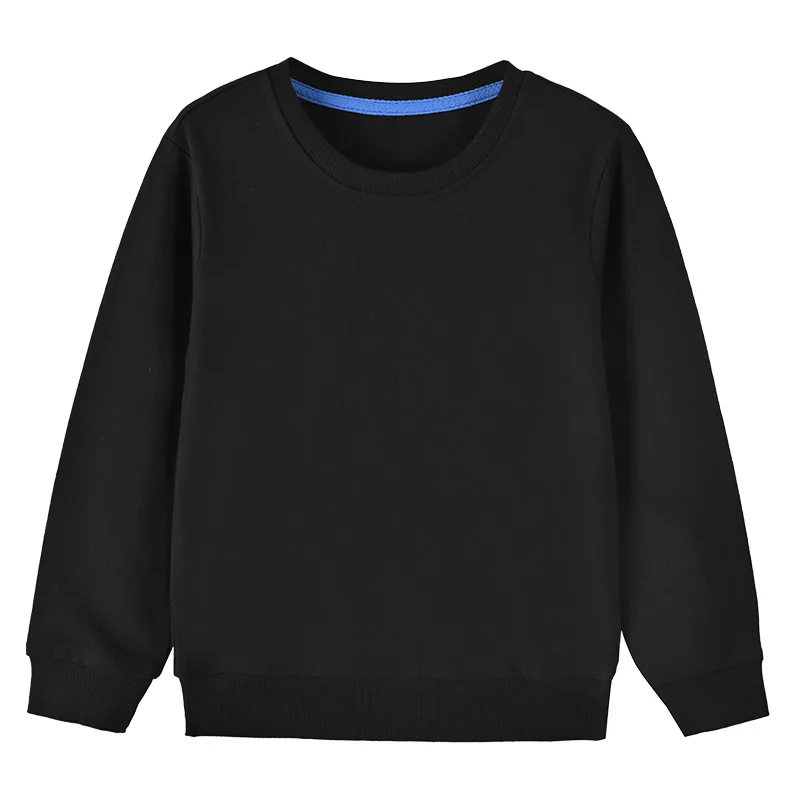 Dziecięca bluza bawełniana z nadrukiem, crewneck Czarny