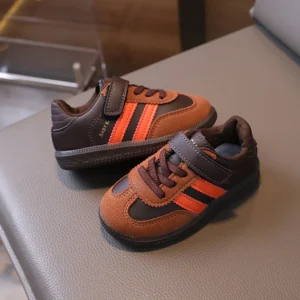 Dziecięce buty sportowe ze skóry PU, antypoślizgowe Pomarańczowy