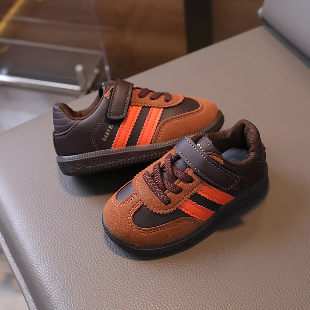 Dziecięce buty sportowe ze skóry PU, antypoślizgowe Pomarańczowy
