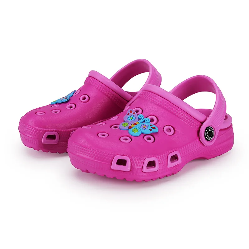 Dziecięce klapki ogrodowe crocsy na lato Różowo czerwony