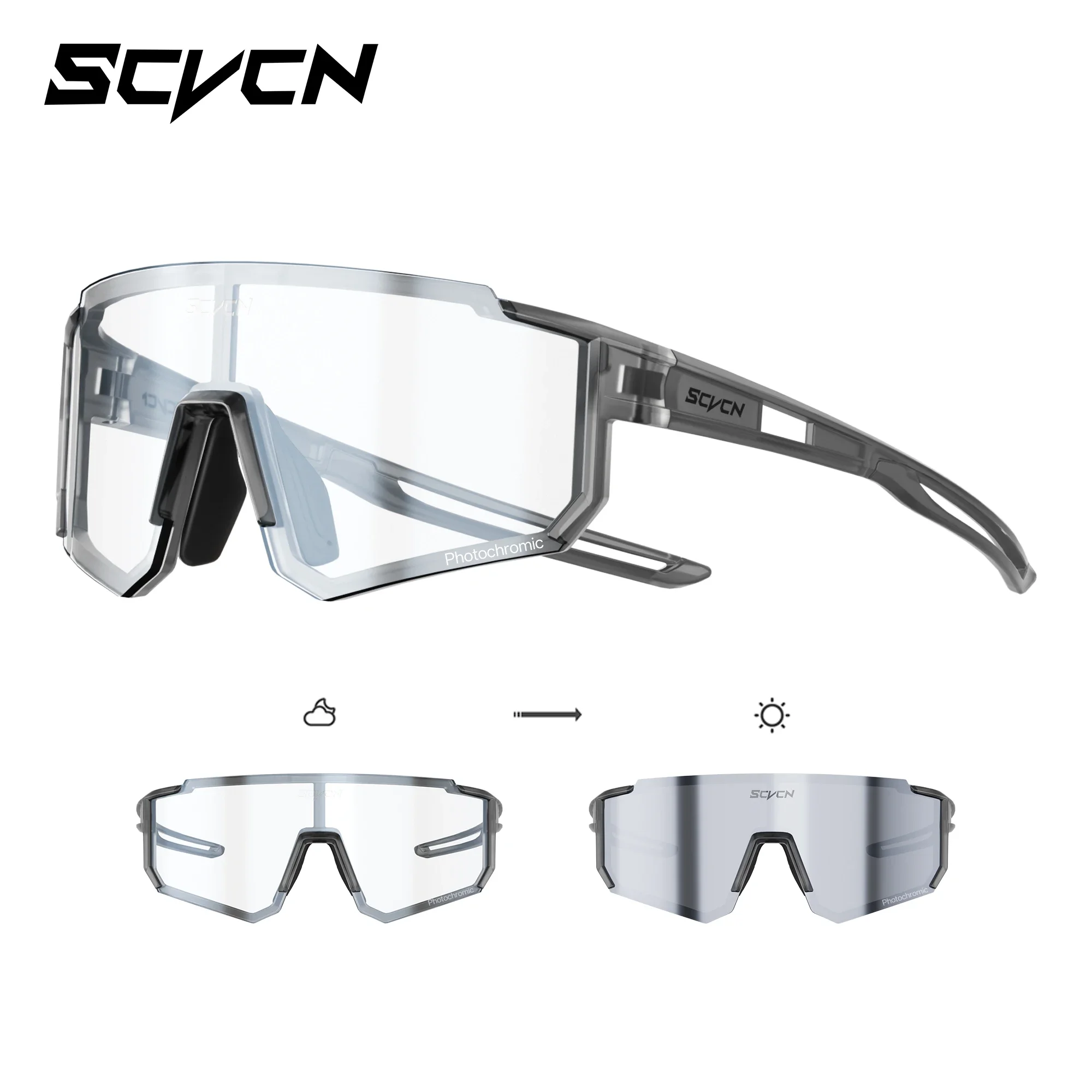 Dziecięce okulary sportowe fotochromowe UV400 dla rowerzysty Photochromic si 02