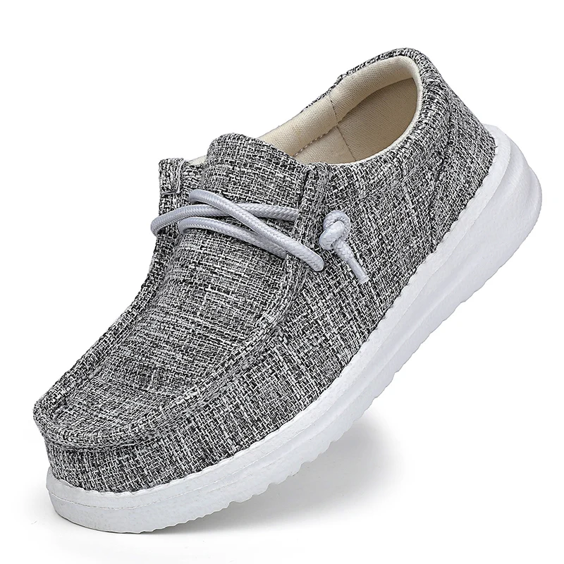 Dziecięce trampki sznurowane - oddychające buty na co dzień dla malucha Szary