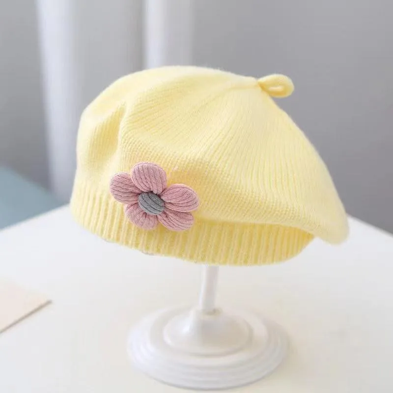 Dziecięcy beret zimowy z dzianiny dla dziewczynki Style 1