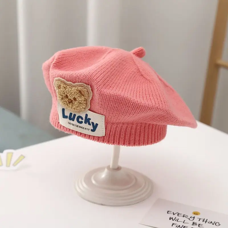 Dziecięcy beret zimowy z dzianiny dla dziewczynki Style 20