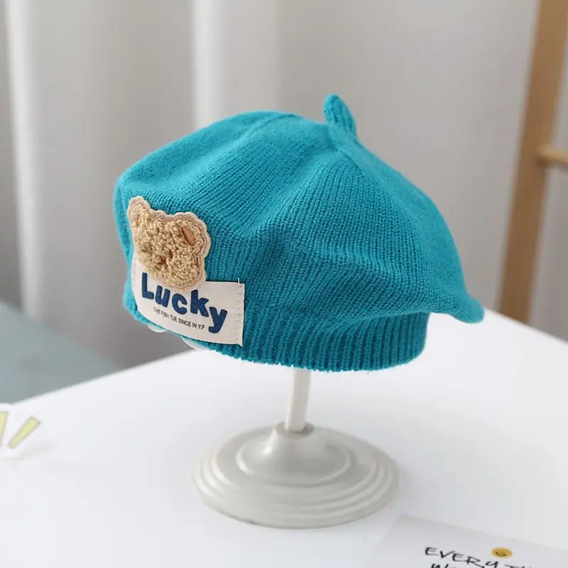 Dziecięcy beret zimowy z dzianiny dla dziewczynki Style 22