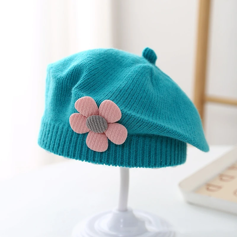 Dziecięcy beret zimowy z dzianiny dla dziewczynki Style 6