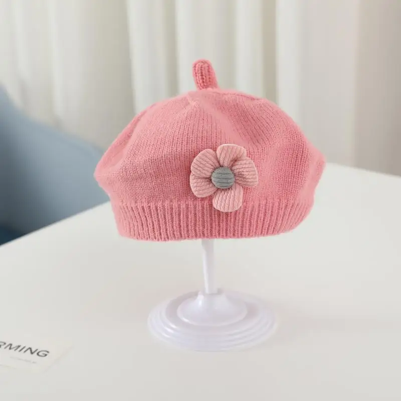 Dziecięcy beret zimowy z dzianiny dla dziewczynki Style 7