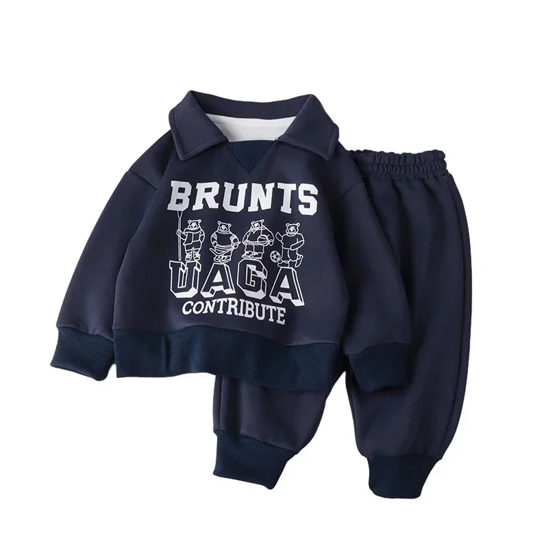 Dziecięcy dres dla chłopca i dziewczynki - bluza i spodnie Granatowy