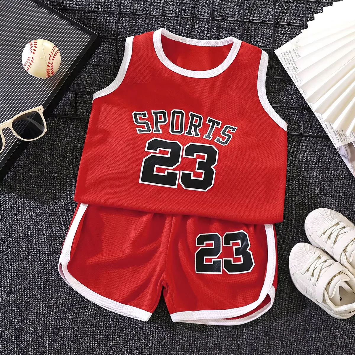 Dziecięcy komplet sportowy - koszulka i spodenki do koszykówki 8