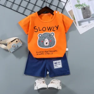 Dziecięcy letni komplet koszulka i szorty bawełniany Style 2