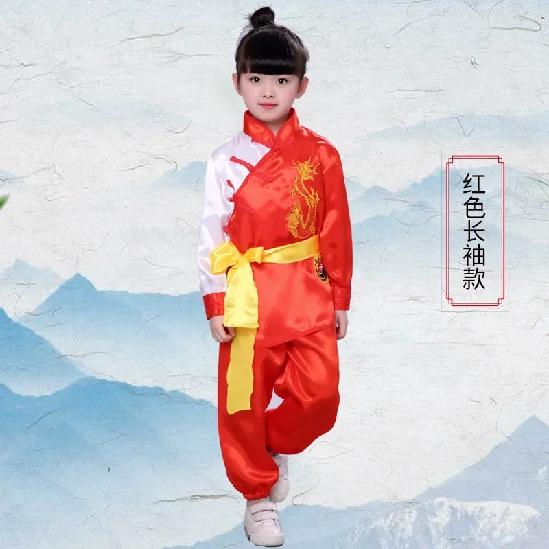 Dziecięcy strój do Tai Chi i Kung Fu Czerwony