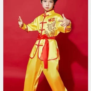 Dziecięcy strój do Tai Chi i Kung Fu Żółty