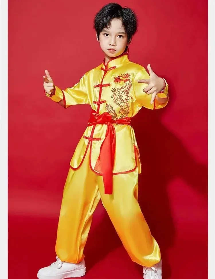Dziecięcy strój do Tai Chi i Kung Fu Żółty