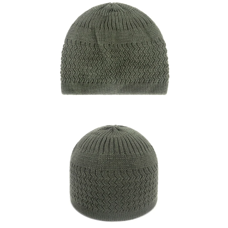 Dziergana czapka modlitewna kufi – ciepła zimowa czapka unisex Zielony