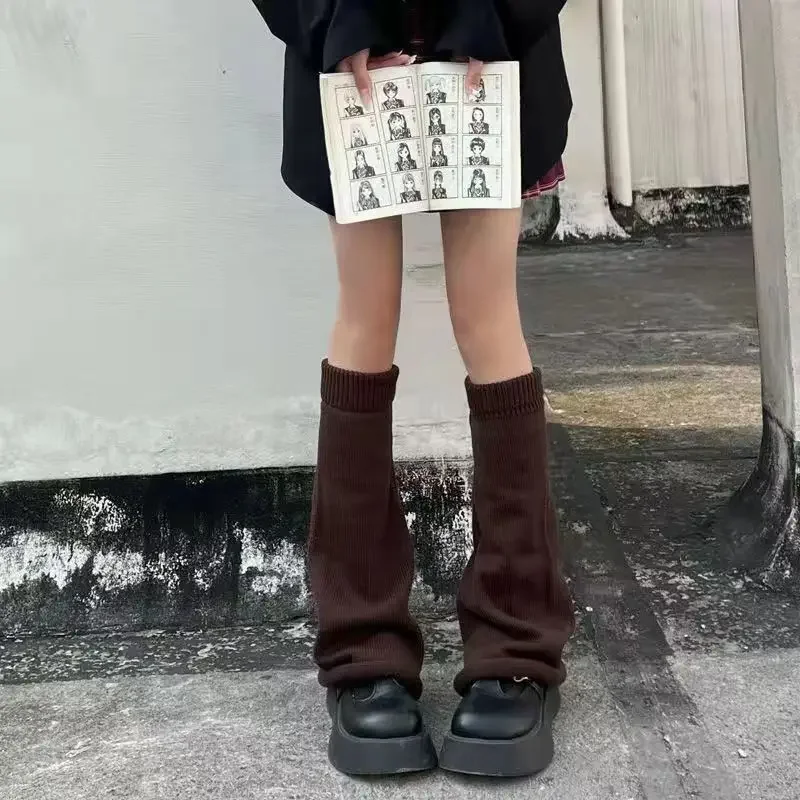 Dziergane ocieplacze na nogi w stylu Harajuku Kawa