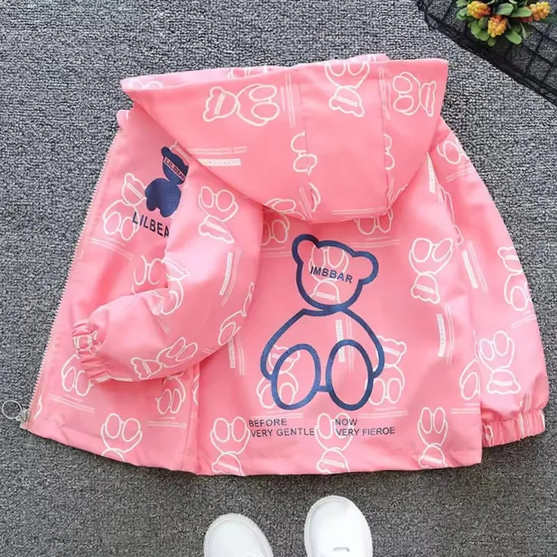 Dziewczęca kurtka wiosenna z ekoskóry Ct222 pink.