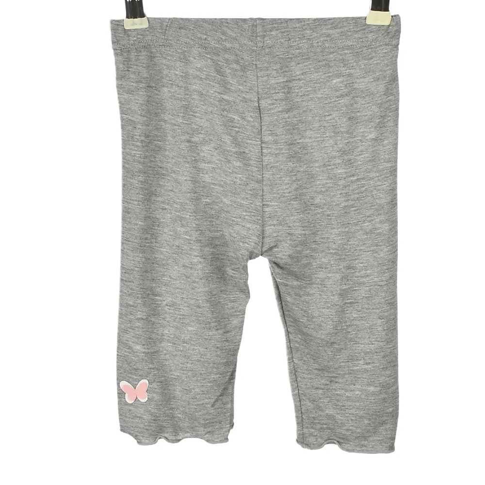 Dziewczęce legginsy 3/4 z falbankami – lato dla dzieci Szary