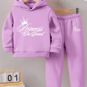 Dziewczęcy dres ocieplany – bluza z kapturem i spodnie G000049 z