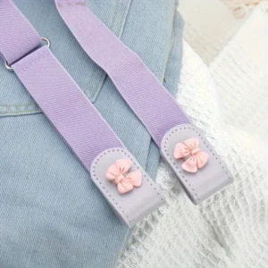 Elastyczny niewidoczny pasek damski do jeansów z zapięciem press buckle Czerwony