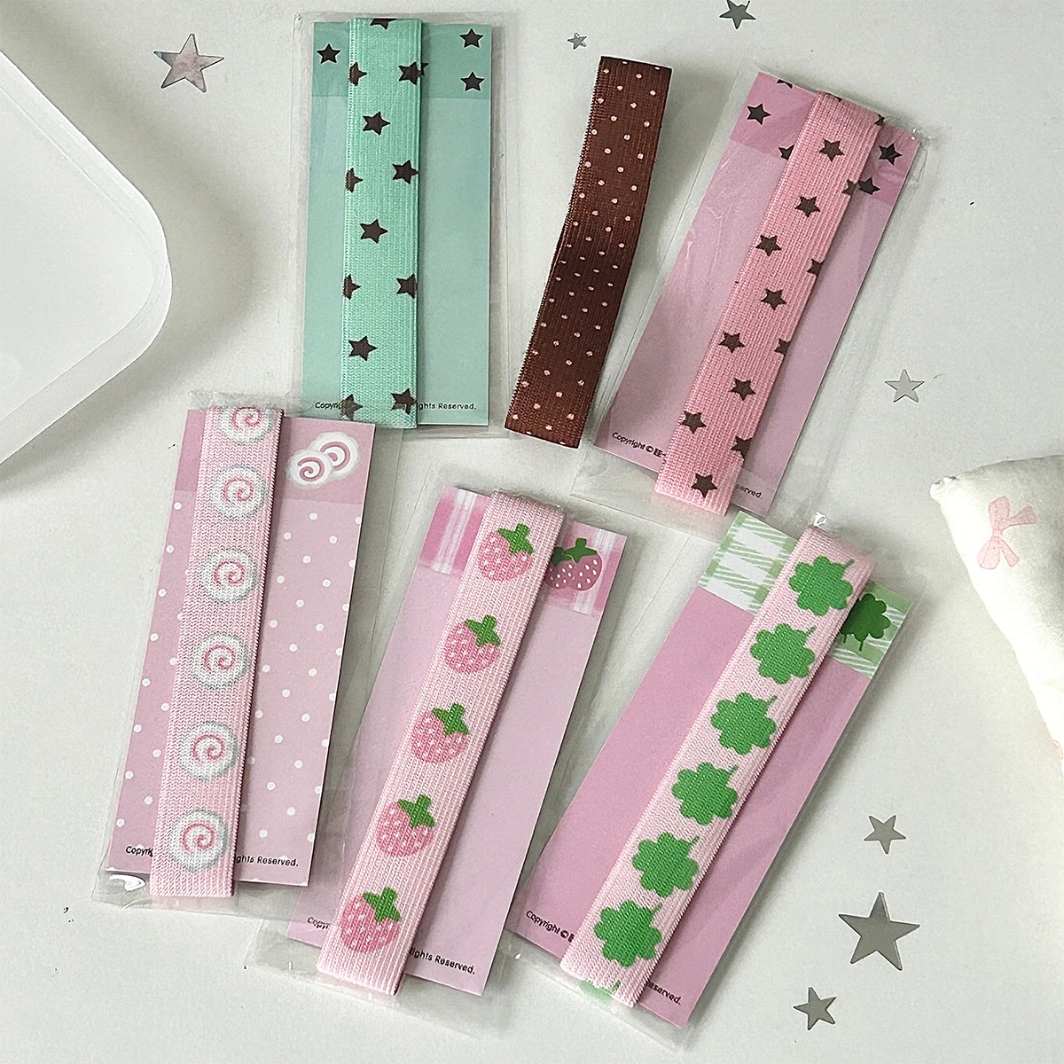Elastyczny pasek do planera A7 M5 kawaii w kropki Szary
