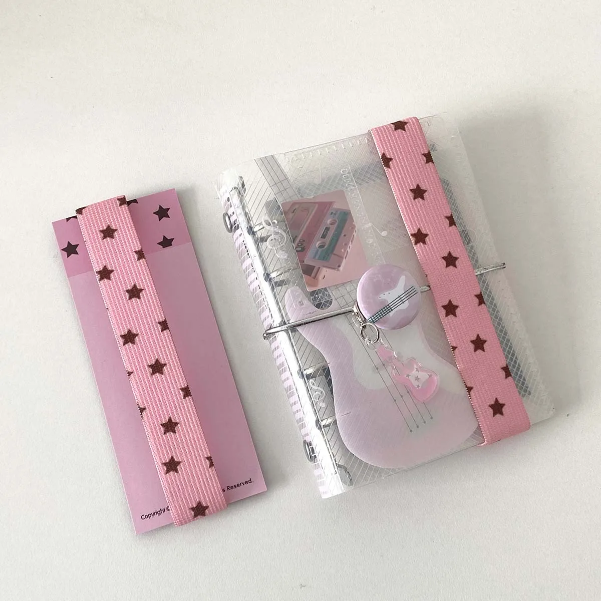 Elastyczny pasek do planera A7 M5 kawaii w kropki Złoto