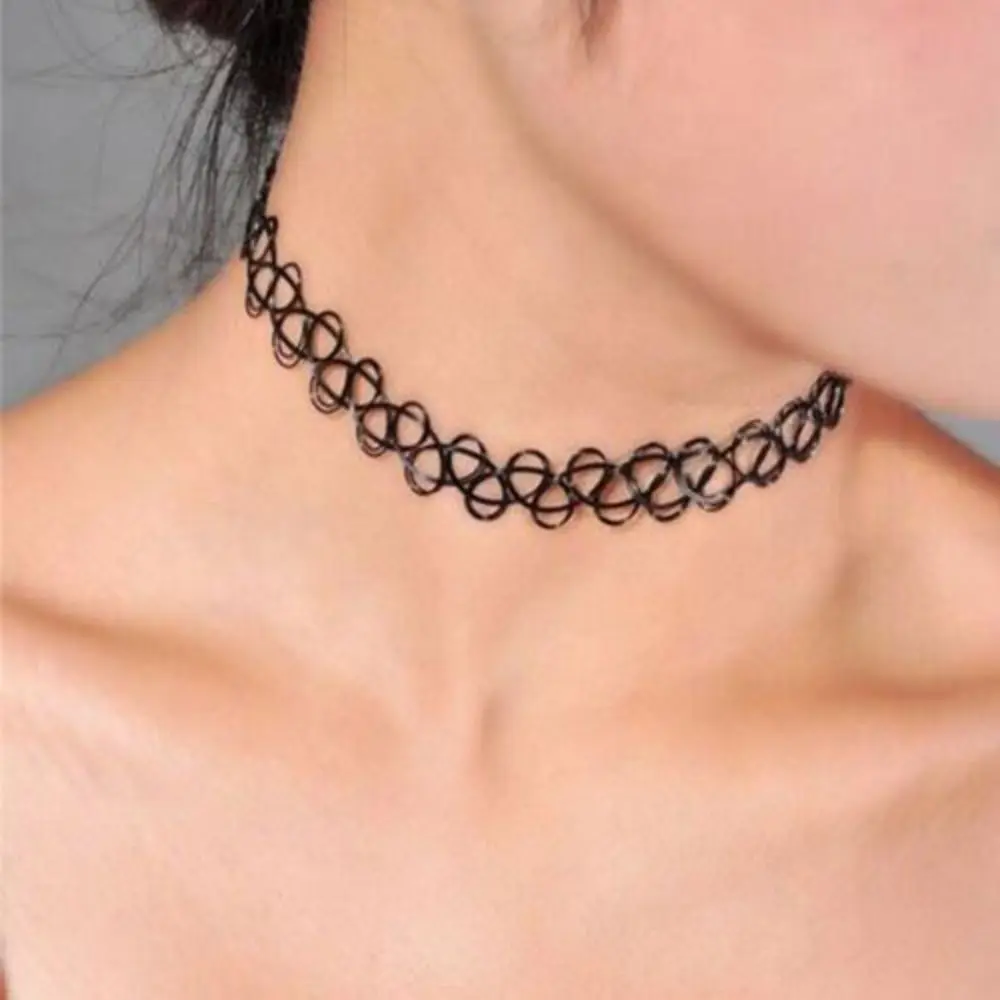 Elastyczny pleciony choker dla dziewczyny - kolorowy naszyjnik 01