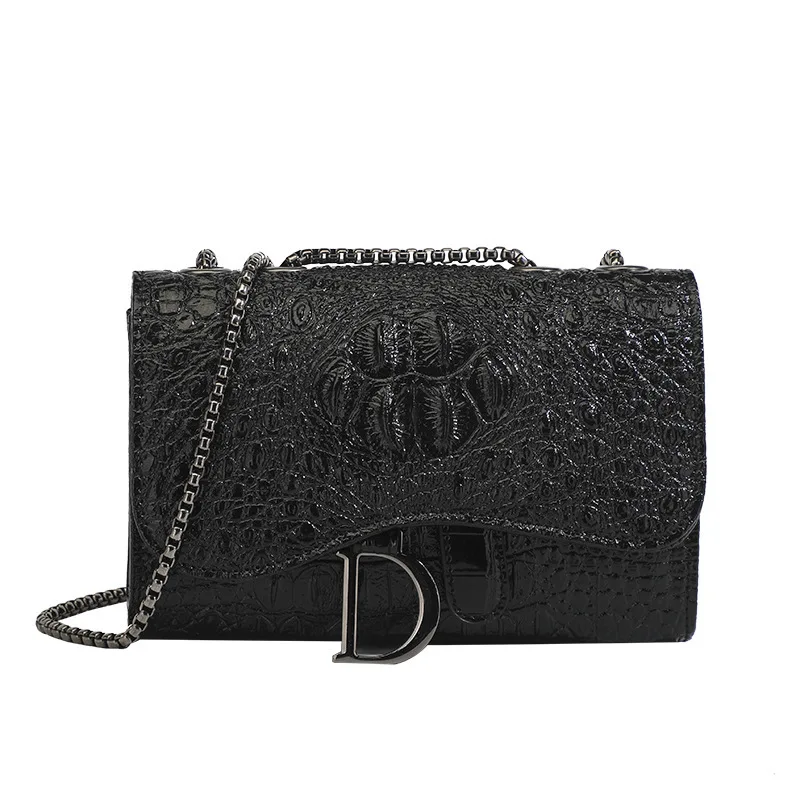 Elegancka torebka damska na łańcuszku crossbody z połyskiem H25725d
