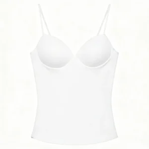 Elegancki gorset damski halter – letni crop top na ramiączkach Biały