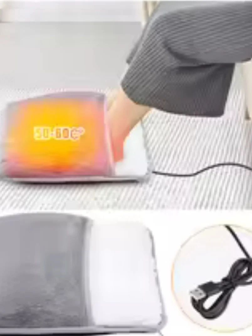 Elektryczna mata grzewcza na stopy USB pluszowa Ciemnoszary