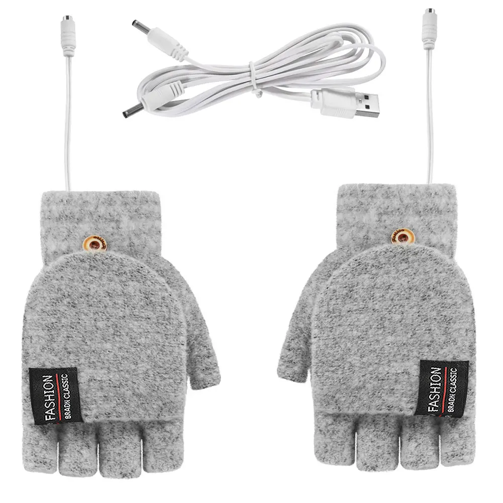 Elektryczne rękawiczki USB z podgrzewaniem na zimę Nieba niebieski